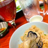 忘年会の〆の牡蠣めし。
